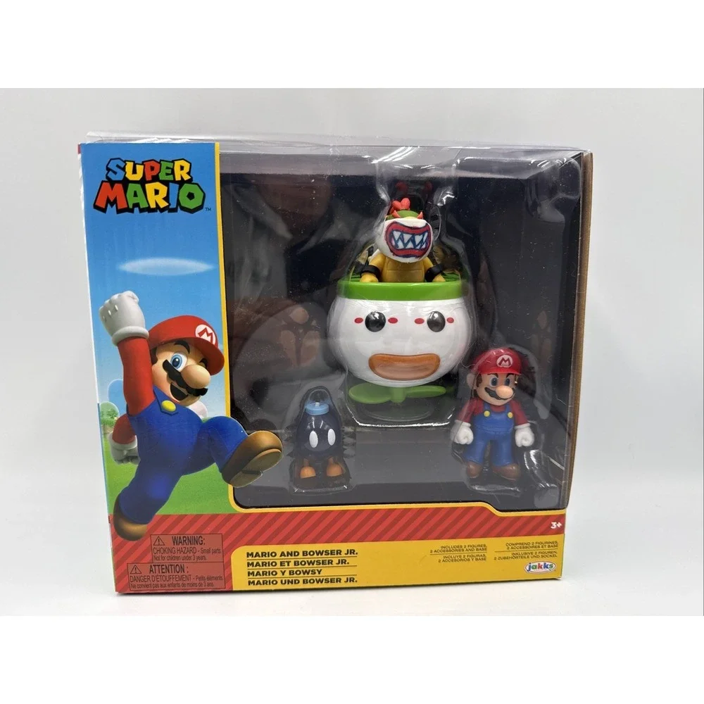 Super Mario Bowser Jr Clown Car Bob-Omb Bomb Jakks Pacific 2.5 World Of Nintendo